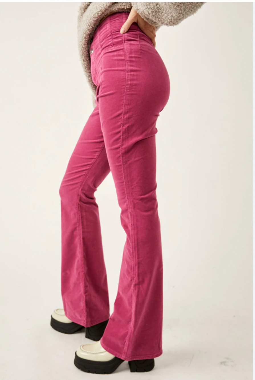 Free People We The Free Jayde Cord Flare Jeans Honey Suckle 28 NEW